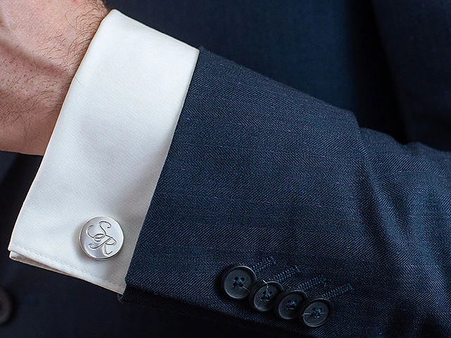 Engraved monogram cufflinks in sterling silver 925 by ZAUNICK